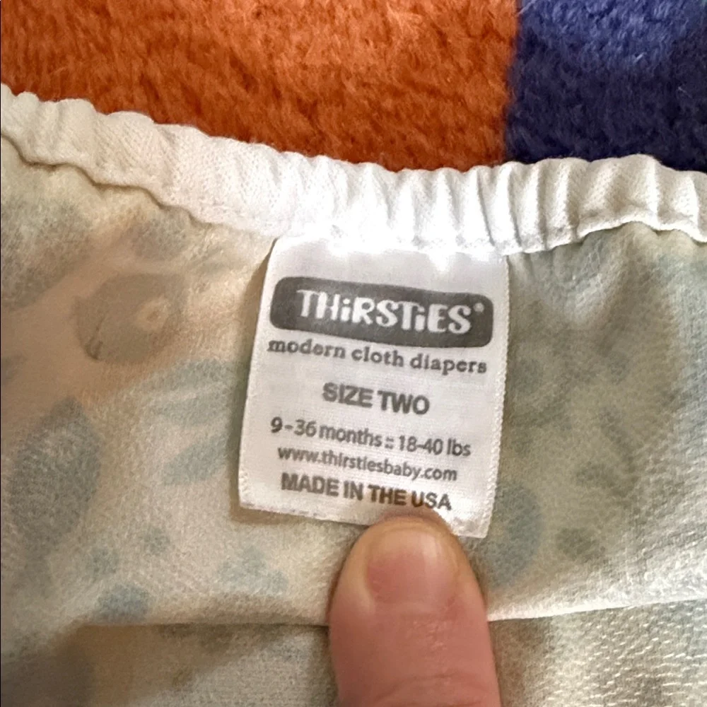 Thirsties diaper cover, GUC, size Two, Snap closure, adjustable snaps